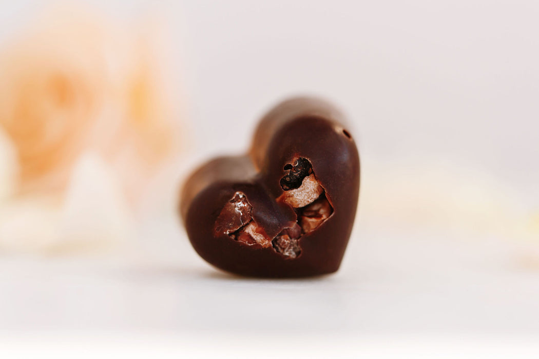 GLOW Chocolate Hearts - Dark Chocolate Crunch 25 Pieces ($1.50 per piece)