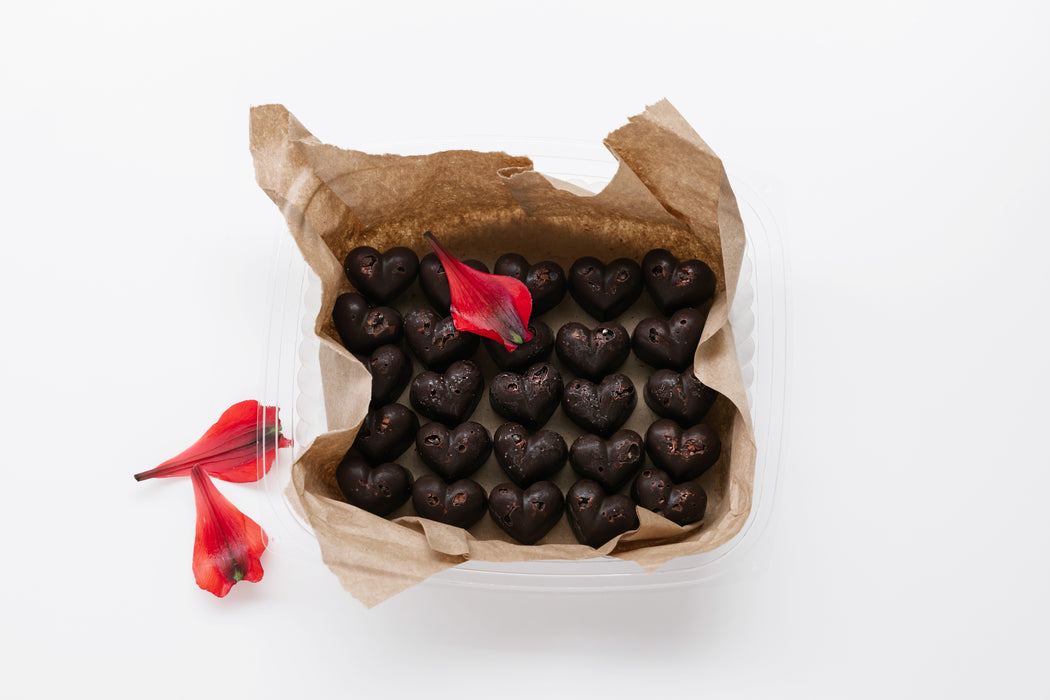 GLOW Chocolate Hearts - Dark Chocolate Crunch 25 Pieces ($1.50 per piece)