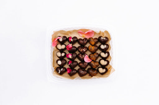 GLOW Chocolate Hearts - Assorted Flavours 25 Pieces ($1.75 per piece) - GLOWChocolate.love